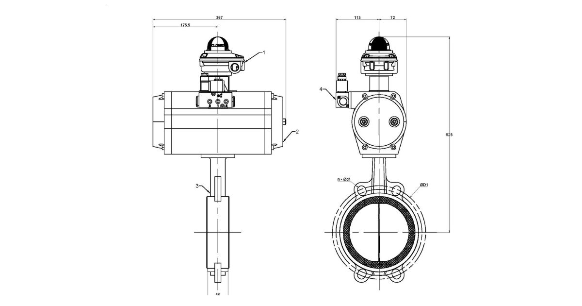 Wafer Butterfly Valve - On/Off (150mm) STC